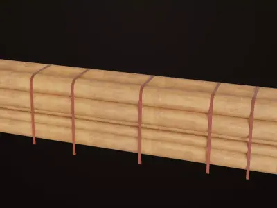 Log Trailer 5 Loads with Single Mat Collection All PBR Textures Low-poly 3D model