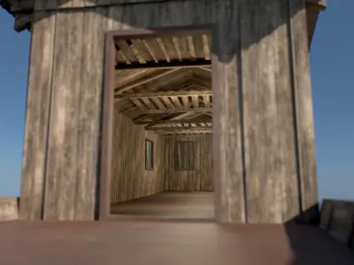 HouseBoat Low-poly 3D model