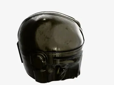 After War Mandalorian Helmet Damaged Sci-Fi Prop Low-poly 3D model