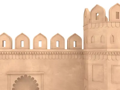 Palace Boundry Wall 3D model