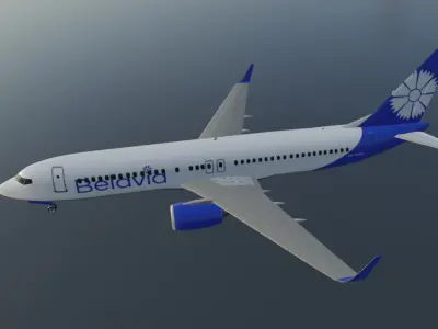 Belavia Boeing 737-800 low poly 3D Model  Low-poly 3D model