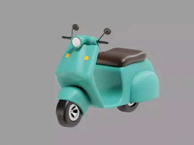 Scooter Cartoon Low-poly 3D model purchase