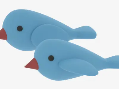 Cartoon Cute Bird 3D model