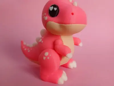 Flexi Cute Baby T Rex Print In Place No Supports 3D print model