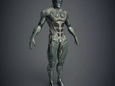 Future Warrior PBR Low-poly 3D model