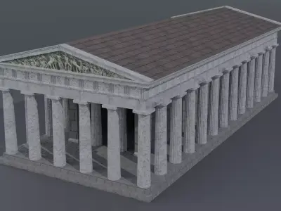 Greek Temple - Doric order Low-poly 3D model