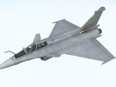 Fighter Jet Flying In Sky Plane V07 Low Poly 3D Model Low-poly 3D model