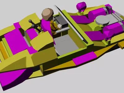 Cyberpunk Lego Style Hovercar 3D model