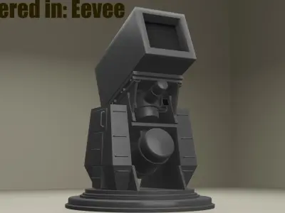 Laser Turret for Eevee and Cycles Low-poly 3D model