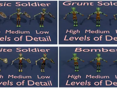 Goblin Army Asset Pack Low-poly 3D model