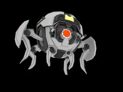Low-poly Sphere Robot Laser Weapon Low-poly 3D model