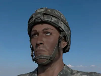 soldier man Low-poly 3D model