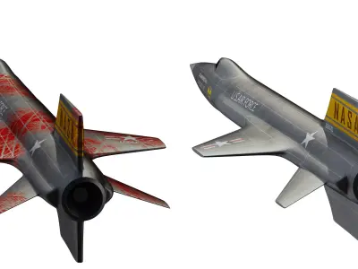 North American X15 High Detail 3D Model  Low-poly 3D model