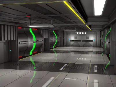 Sci Fi Futuristic Corridor 3D model buy