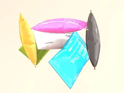 PBR Parcel Bag Low-poly 3D model
