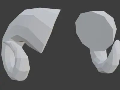 HORNS LOW POLY pair of polygonal Low-poly 3D model