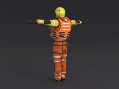 Pilot Rigged Low-poly 3D model