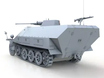 SDKFZ 251 Ausf D - Anti-Aircraft Vehicle 3D model