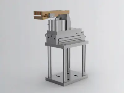 Clamping jaw mechanism Low-poly 3D model