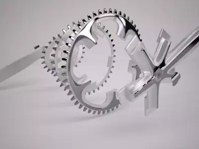 Mountain Bike Crank Set 3D model