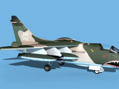 Chance Vought A-7E Corsair II V02 USAF 3D model