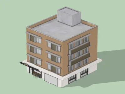 Commercial-residential building 3D model