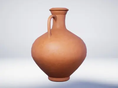 Roman Terracotta Flagons - 2 Variations Low-poly 3D model