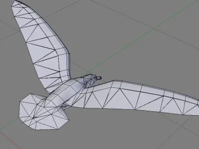 Low poly animated seagull Low-poly 3D model