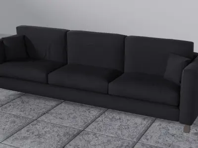 Realistic Couch 3D Model - High and Low Poly Versions Free 3D model