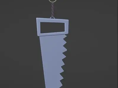 Keychain golden slicing blade wall hanging Free low-poly 3D model