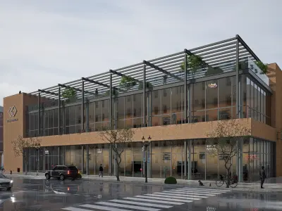 building commercial Low-poly 3D model