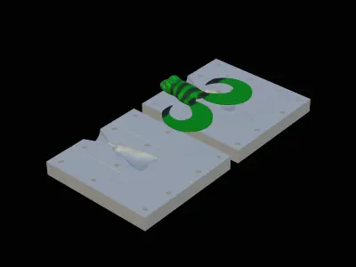 Am bait frog 10cm twister form for predator fishing Free 3D print model