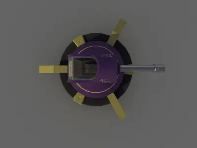 Laser Turret First level Free low-poly 3D model