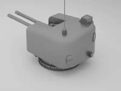 4 5 inch - 114mm QF Mark V Twin Naval Gun  3D model