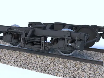 ER2 Passenger Wagon Bogey Low-poly 3D model