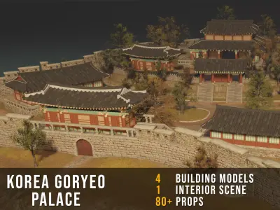 Korea Goryeo Palace Low-poly 3D model