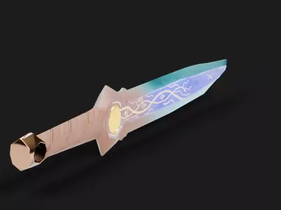 Magical Bowie Knife Low-poly 3D model