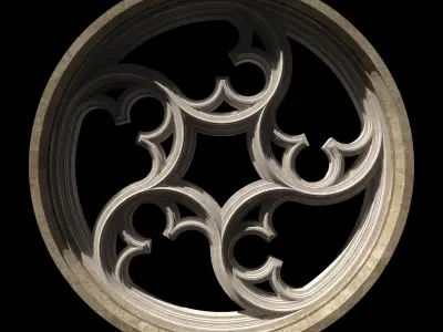 Rose window 3 in 1 3D model