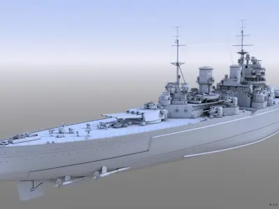 BATTLESHIP HMS PRINCE OF WALES 3D model