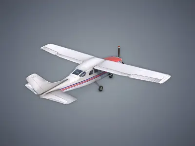 Cessna 206 Stationair Low-poly 3D model