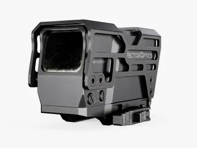 Solar Powered Red Dot Sight Low-poly 3D model