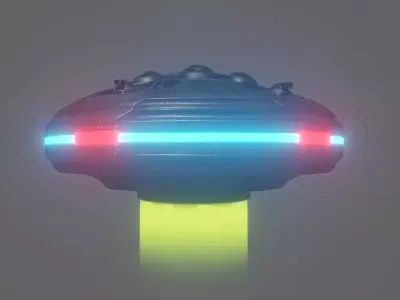 Modular Sci-fi Saucer Free low-poly 3D model