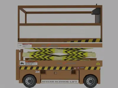 Scissor Lift 3d model Low-poly 3D model
