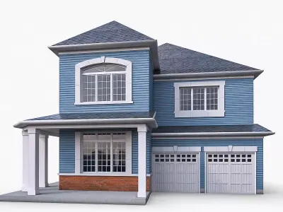 Cottage House 09  Low-poly 3D model