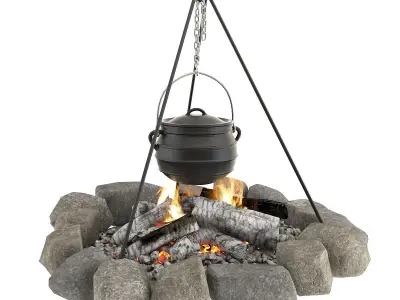 Bonfire and bowler 3D model