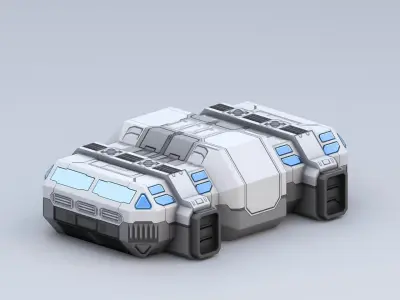 Sci-Fi Military Building - Barrack Low-poly 3D model