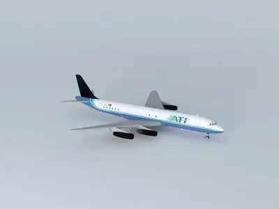 ATI DC 8 62HCF At LAX Free 3D model