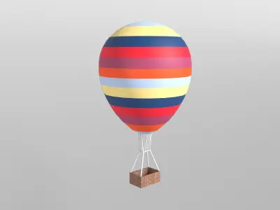 Hot Air Balloon v1 002 Low-poly 3D model