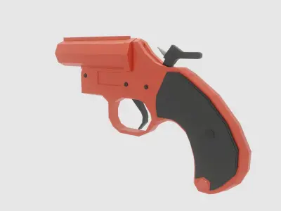 Low Poly Flare Gun Free low-poly 3D model