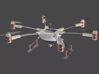 Drone with four propellers Free 3D model